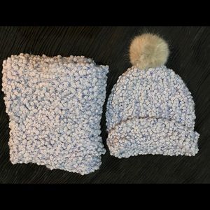 (3/$15) NWOT - Scarf & Beanie Set - Blue Sequins